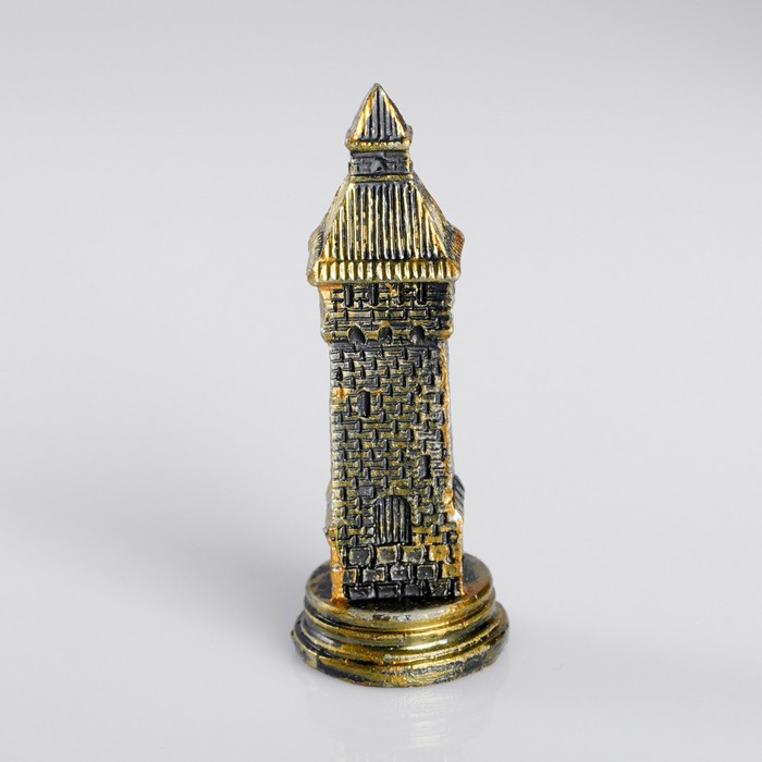 Сувенир полистоун "Башня", золотой 