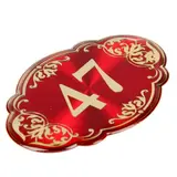 Дверной номер "47", красный фон, тиснение золотом  - фото 4