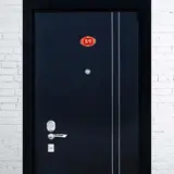 Дверной номер "89", красный фон, тиснение золотом  - фото 2