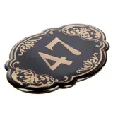 Дверной номер "47", черный фон, тиснение золотом  - фото 4