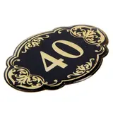 Дверной номер "40", черный фон, тиснение золотом  - фото 4