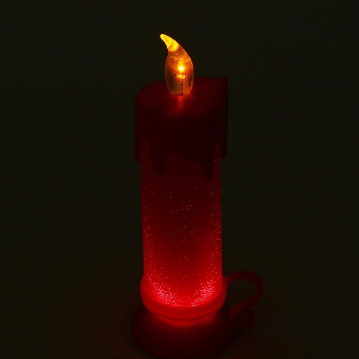 Свеча светодиодная "Подсвечник", цвет красный 