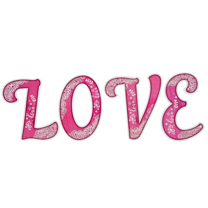 Буквы для фото "LOVE" (цвет розовый) 