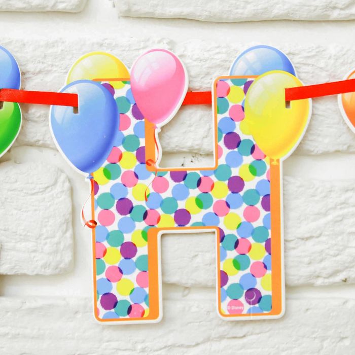 Гирлянда на ленте с воздушными шарами "С Днем Рождения!", Микки Маус и друзья 