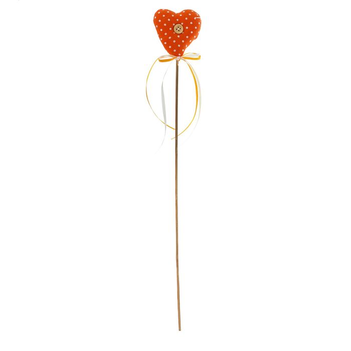 Мягкая игрушка на палочке "Сердце с пуговкой" бантик, цвета МИКС 