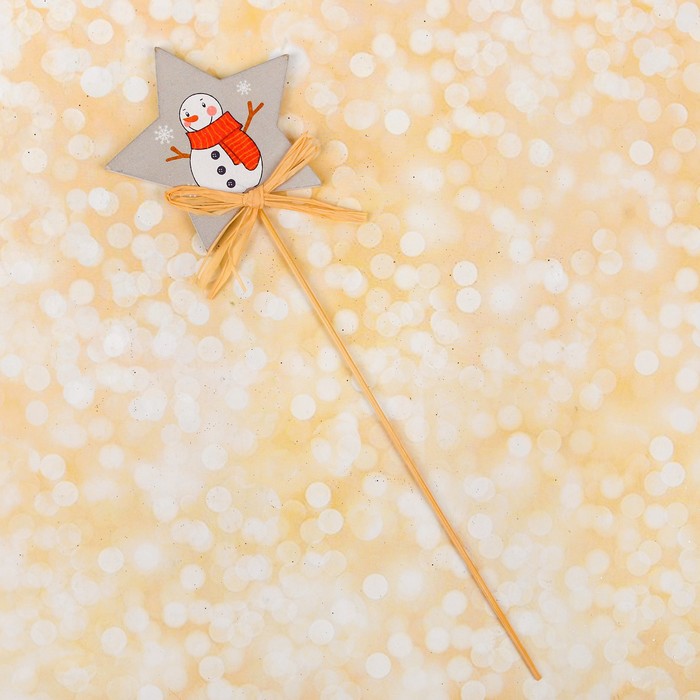 Декор на палочке "Снеговичок в звезде" 