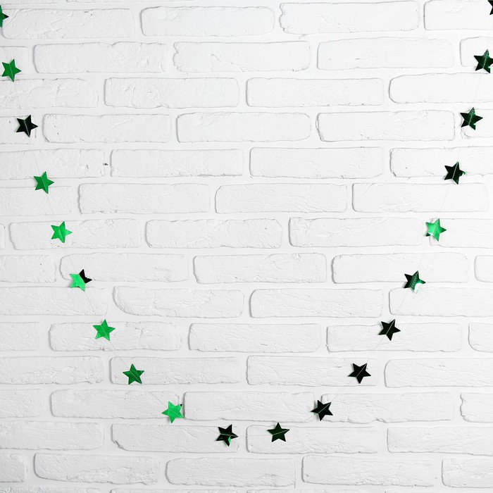 Гирлянда "Звёзды" 200 см, цвет зелёный 