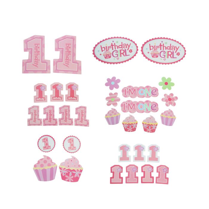 Набор для декорирования праздника "День рождения", для девочки, 30 предметов 