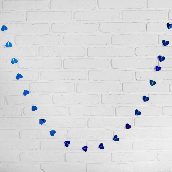 Гирлянда "Сердечки" 200 см, цвет синий 