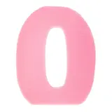 Цифра "0" (поролон) 40 см неон Розовая  - фото 2