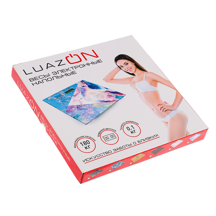 Весы напольные LuazON LVE-007, электронные, до 180 кг, "камни" 