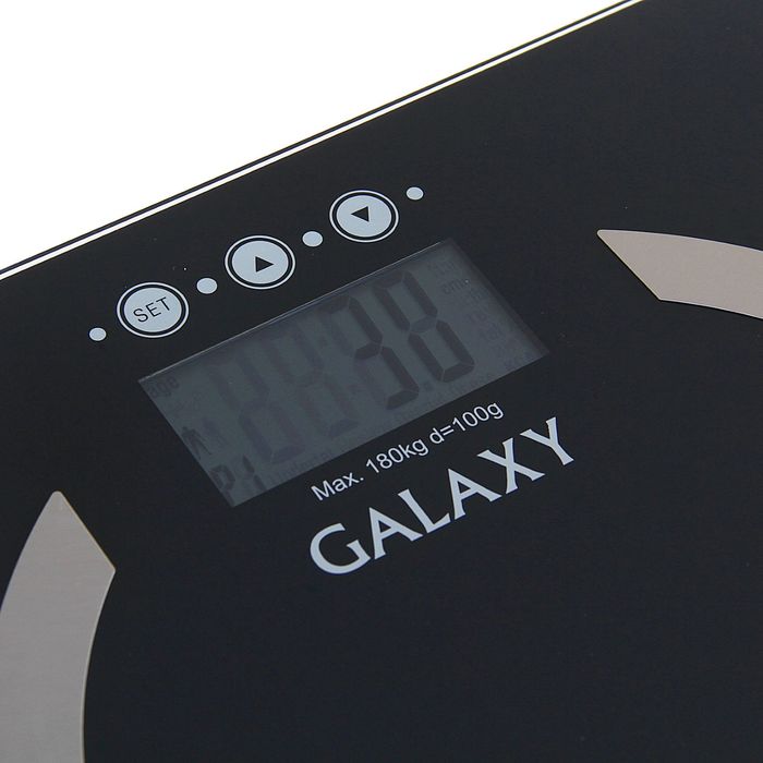 Весы напольные Galaxy GL 4850, электронные, до 180 кг, с анализатором массы, чёрные 