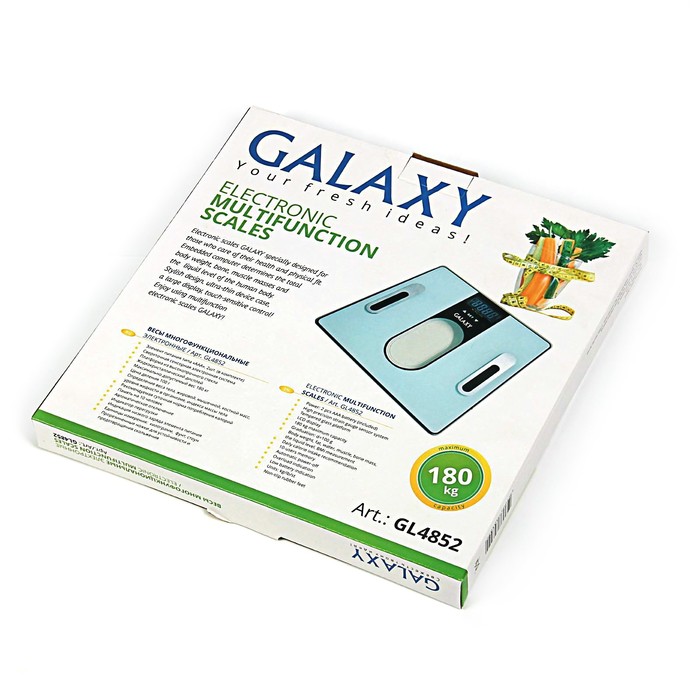 Весы напольные Galaxy GL 4852, электронные, до 180 кг, с анализатором массы, белые 