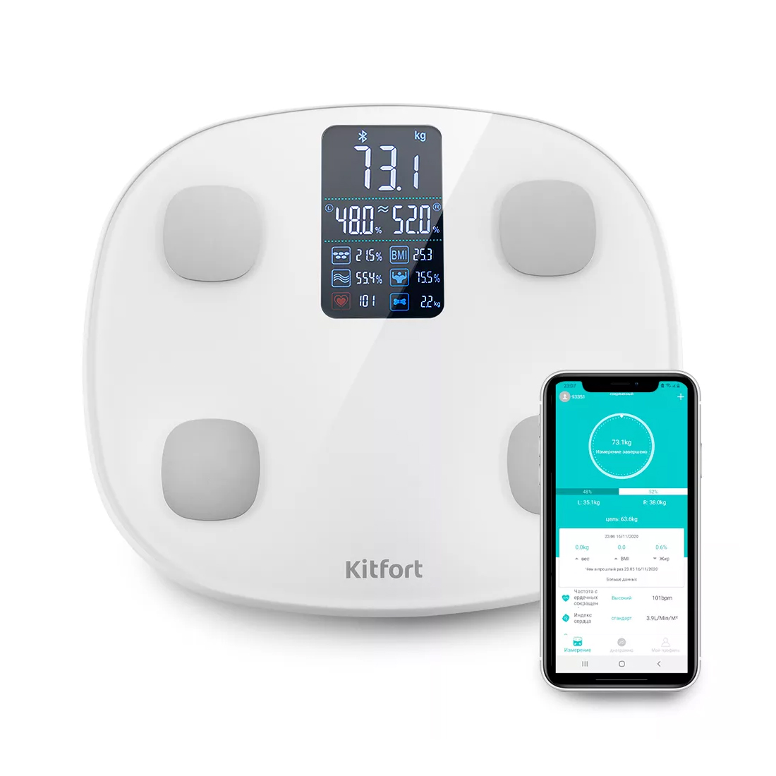 Весы Kitfort КТ-808 белый 