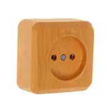 Розетка Smartbuy "Юпитер", 10 А, одноместная, наружная, без з/к, светлое дерево 