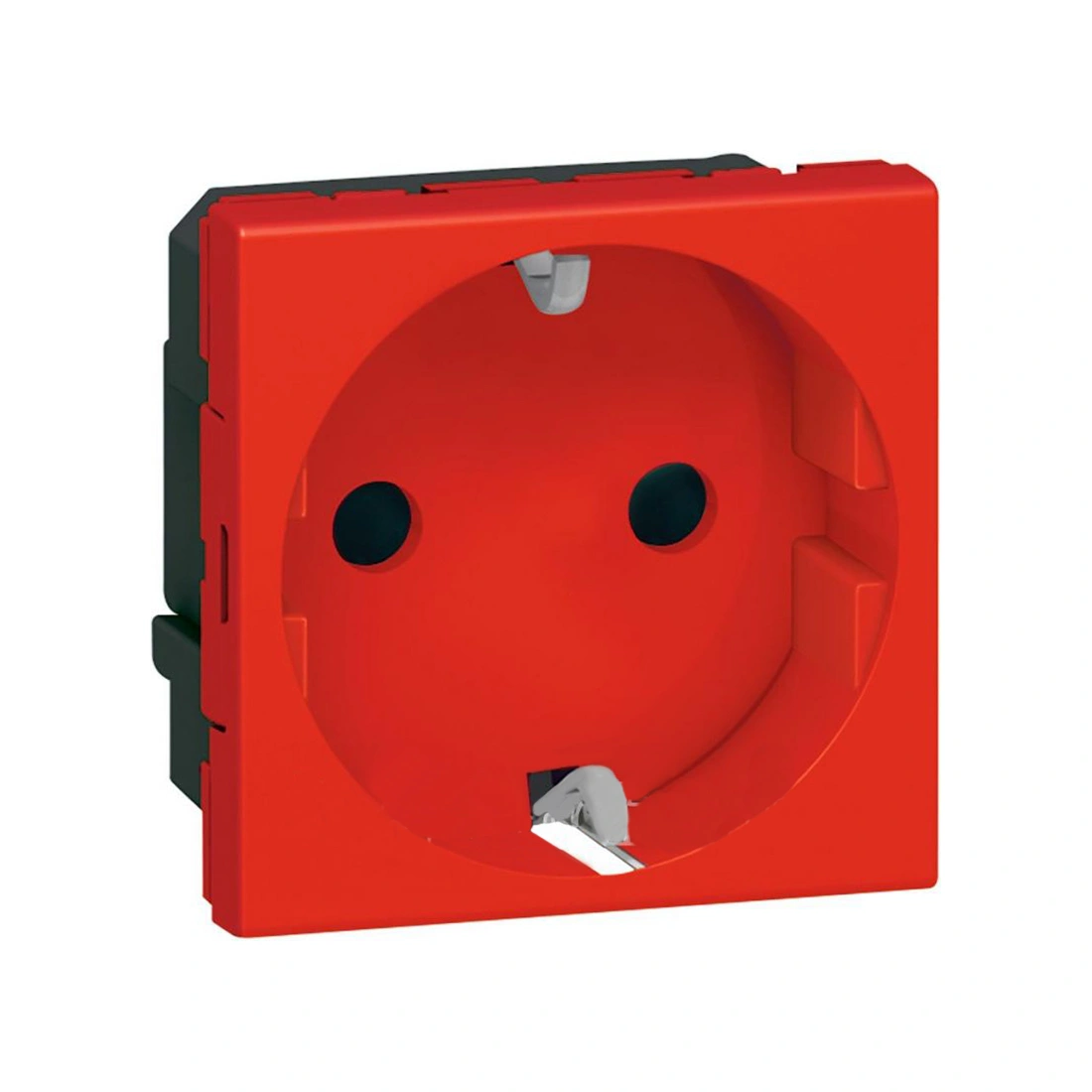 Розетка электрическая Legrand Mosaic 2к+З красная 