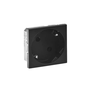 Розетка электрическая Legrand Mosaic 2к+З чёрный 