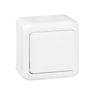 Выключатель без фиксации (кнопка) Legrand Forix 6A 250В IP44 накладной белый 