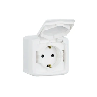 Розетка с крышкой Legrand Forix 16A 250В IP44 накладная белый 