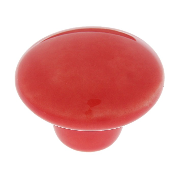 Ручка-кнопка Ceramics 002, керамическая, красная 