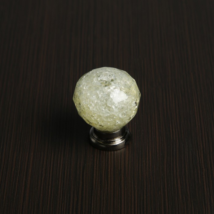 Ручка кнопка РК116GR, цвет хром/зеленый 