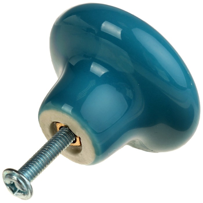 Ручка-кнопка Ceramics 002, керамическая, синяя 