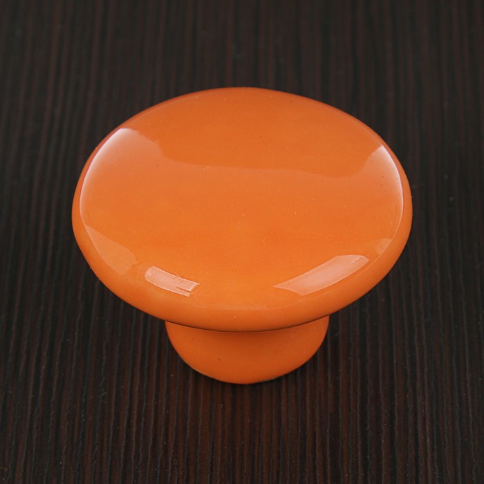 Ручка-кнопка Ceramics 002, керамическая, оранжевая 