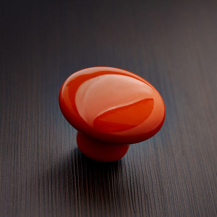 Ручка-кнопка Ceramics 002, керамическая, оранжевая 