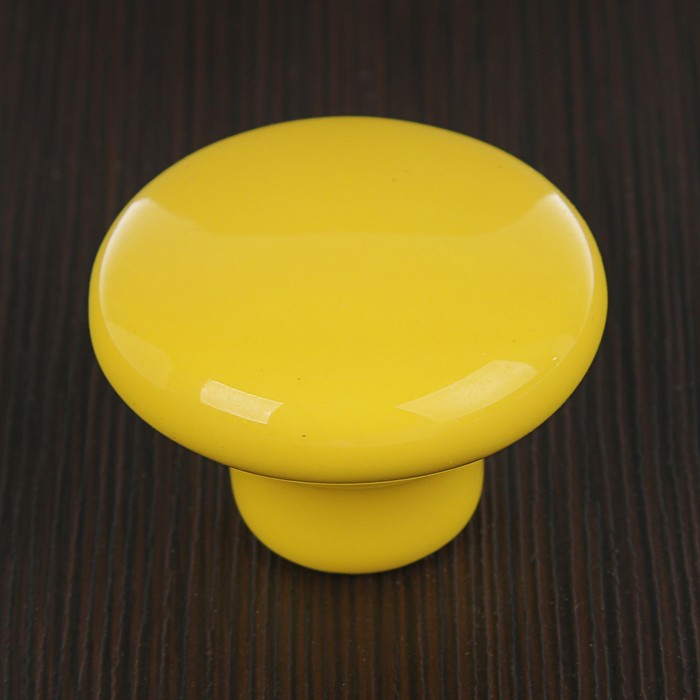 Ручка-кнопка Ceramics 002, керамическая, желтая 