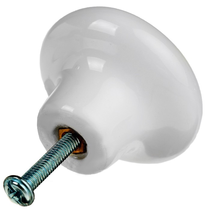 Ручка-кнопка Ceramics 002, керамическая, белая 