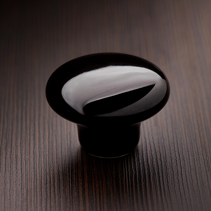 Ручка-кнопка Ceramics 002, керамическая, черная 