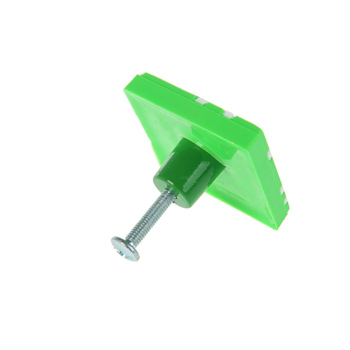 Ручка кнопка детская KID 018, "Пятна", резиновая, зеленая 