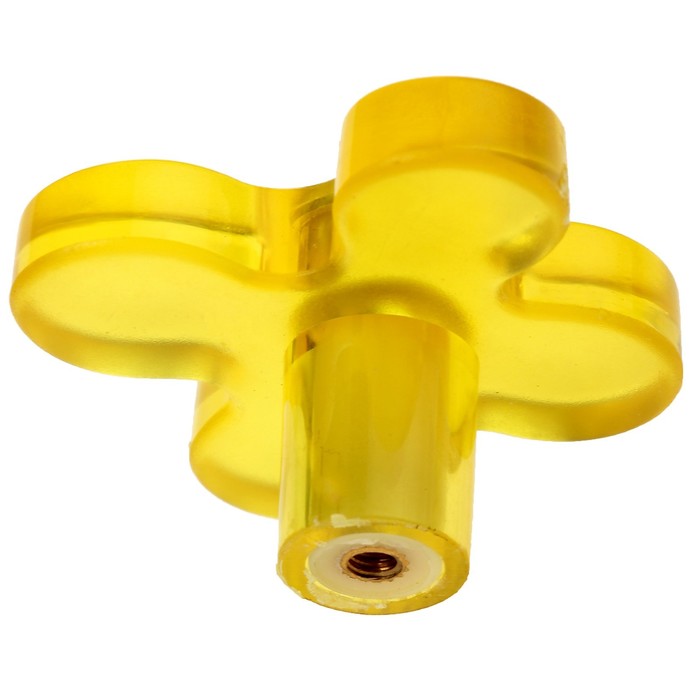 Ручка кнопка PLASTIC 002, пластиковая, желтая 