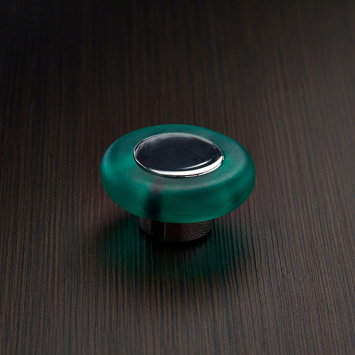 Ручка кнопка PLASTIC 004, пластиковая, зеленая 