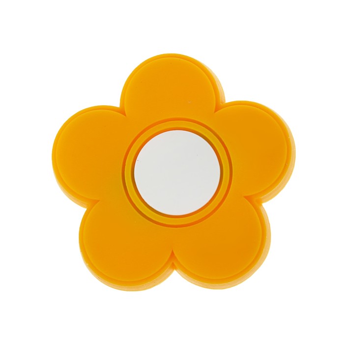 Ручка кнопка детская KID 025, "Цветочек", резиновая, желтая 