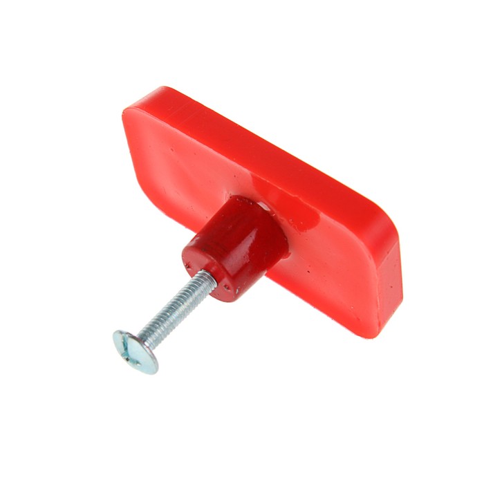 Ручка кнопка детская KID 033, "Паровозик", резиновая, красная 