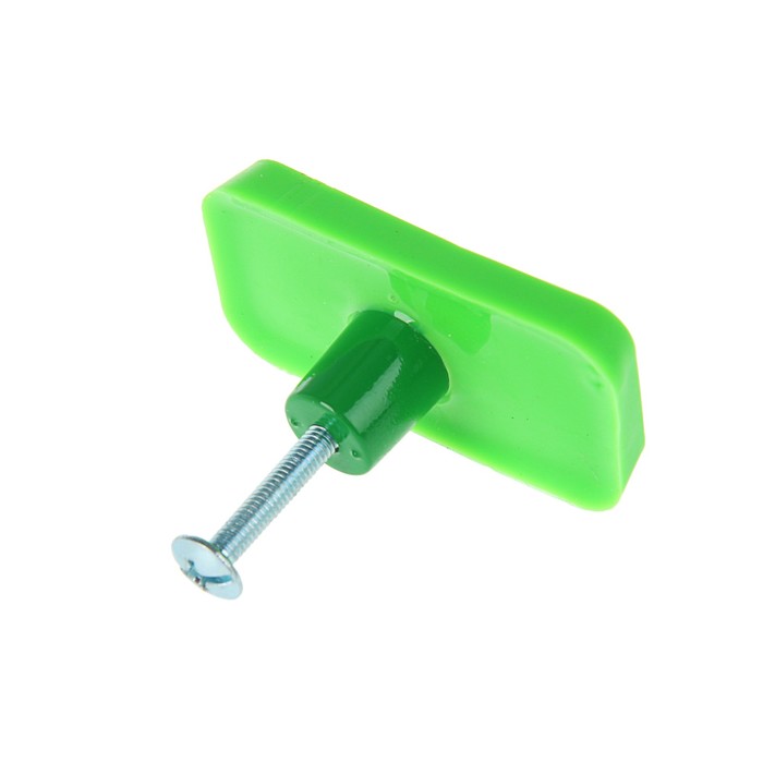 Ручка кнопка детская KID 033, "Паровозик", резиновая, зеленая 