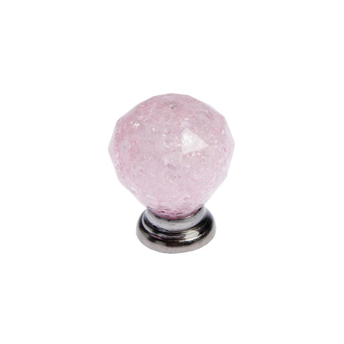 Ручка кнопка РК116PINK, цвет хром/розовый 