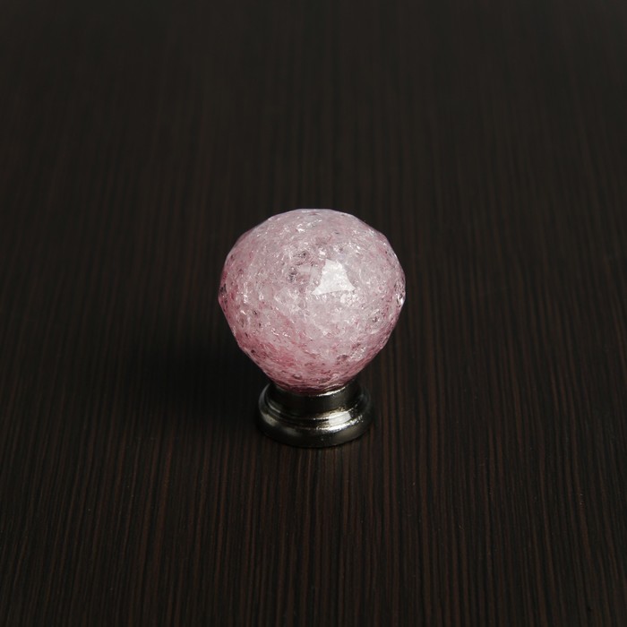 Ручка кнопка РК116PINK, цвет хром/розовый 