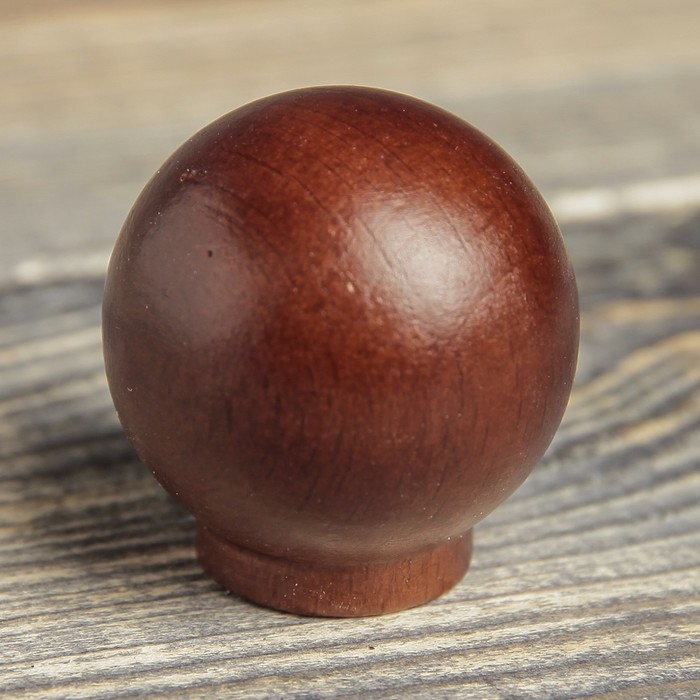 Ручка мебельная "Круглая", крашеная, цвет темный орех, d-35, L-35 мм 