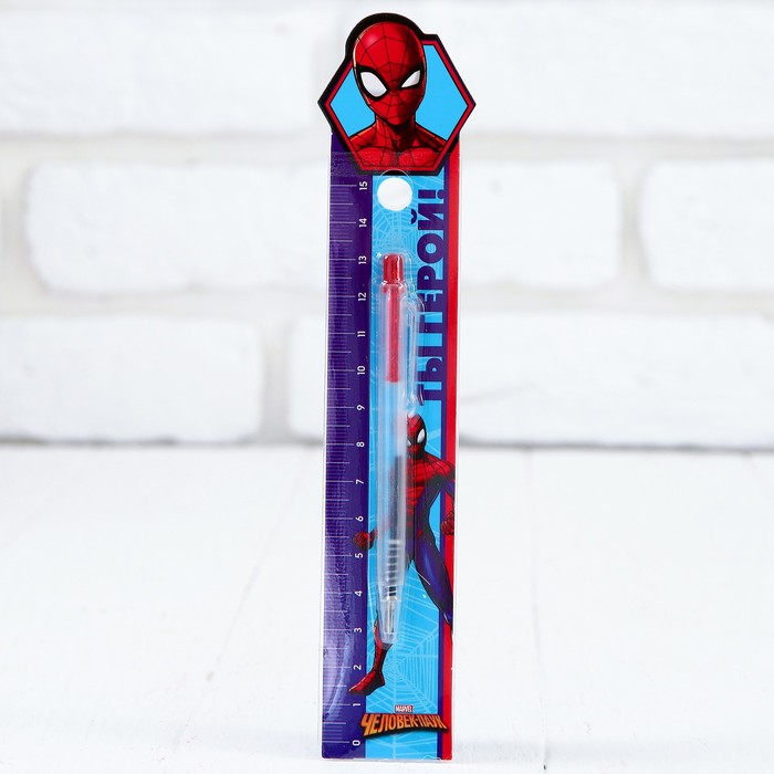 Ручка на открытке "Ты герой", Человек-паук 
