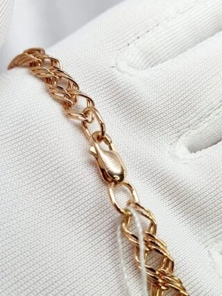 Браслет Altyn Nur 12203N длина 19 см, вес 3 г золото, плетение тройной ромб 