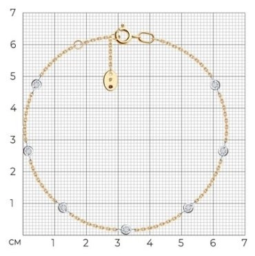 Браслет Diamant 51-250-02542-1_s длина 18 см, вес 1.78 г золото, плетение якорное 