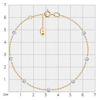Браслет Diamant 51-250-02542-1_s длина 18 см, вес 1.78 г золото, плетение якорное 