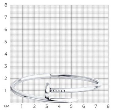 Браслет Diamant 94-150-01831-1 длина 17 см, вес 19.14 г серебро, плетение отсутствует 
