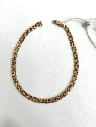 Браслет Diamant 7666777а длина 20 см, вес 2.04 г золото, плетение тройной ромб 