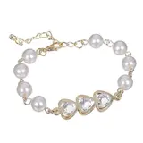 Браслет жемчуг "Трио" сердце, цвет МИКС  - фото 2