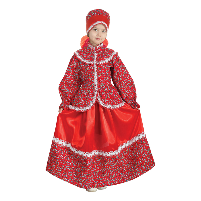 Русский народный костюм "Забава", головной убор, блуза, юбка, рост 98-104 см 