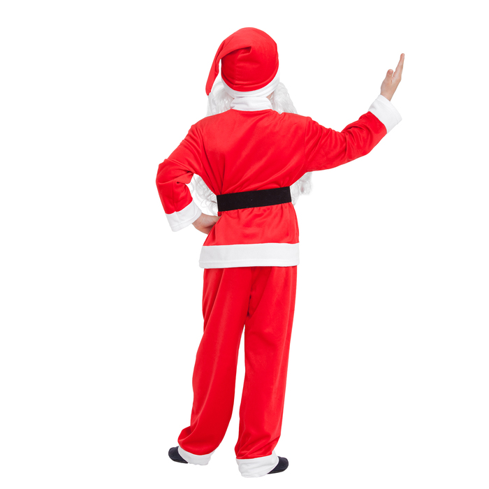 Детский карнавальный костюм "Санта-Клаус", колпак, куртка, штаны, борода, р-р 34, рост 134-140 см 