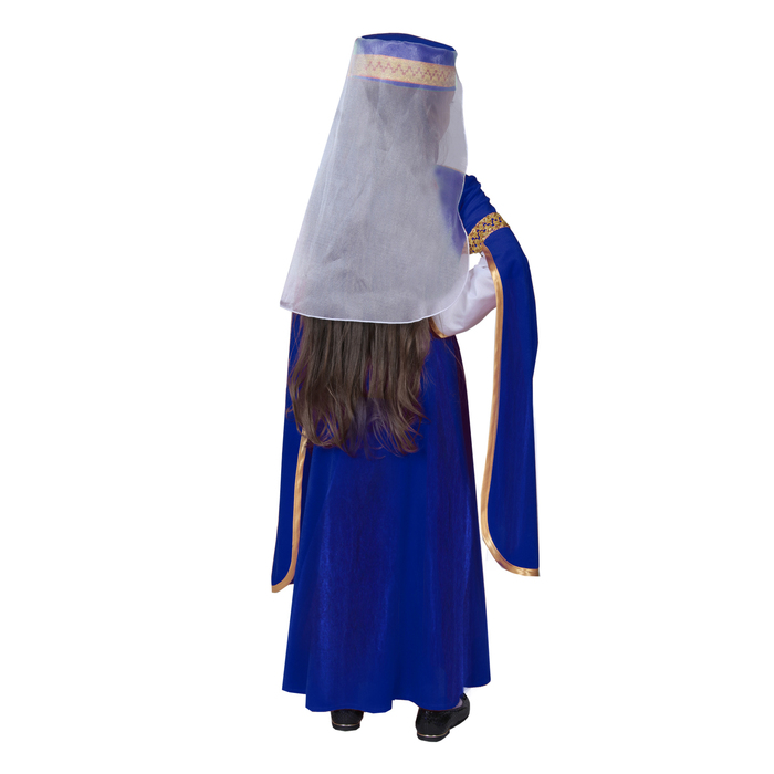 Карнавальный костюм для лезгинки, для девочки: головной убор, платье, р-р 38, рост 152 см, цвет синий 